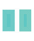 2 Pack Mini Slim Line Stitched Scallop Square Frame Cutting Dies Carbon Steel for DIY Scrapbooking Projects