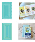 2 Pack Mini Slim Line Stitched Scallop Square Frame Cutting Dies Carbon Steel For DIY Scrapbooking Embossing Die Cuts Card Making Templates