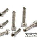 SCBS-M5-12-VF NBK Clamping Cap Vacuum Vented Screws for Vacuum Devices, flat ball, 1-pack, Made in Japan, smooth motion, stable alignment