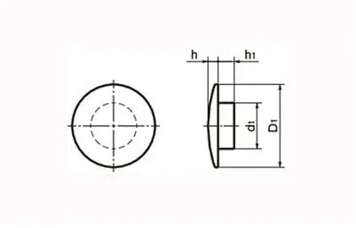 Technical diagram of SCC-8 NBK Cover Caps for Socket Head Cap Screws - Made in Japan - 20-Pack for smooth motion and stable alignment.