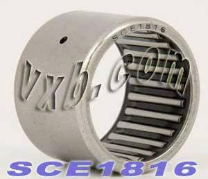 SCE1816 Needle Bearing 1-1/8" x 1-3/8" x 1" inch shell type close-up front view