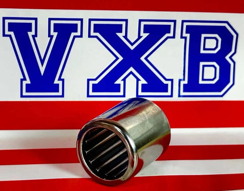 SCH1016 Needle Bearing 5/8" x 7/8" x 1" inch in front of VXB logo, showcasing shiny metal shell and rollers.