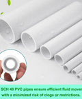 Six Piece Set Of Half Inch Schedule 40 PVC Pipe 17 Inch Length White For Indoor Outdoor DIY Projects Greenhouse Garden