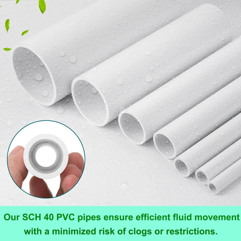 Six Piece Set Of Half Inch Schedule 40 PVC Pipe 17 Inch Length White For Indoor Outdoor DIY Projects Greenhouse Garden