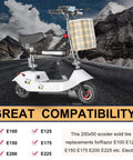 Scooter with 200x50 Solid Tire on mountain road, replacement wheels for Crazy Cart E100 E125 E150 E175 E200 E225 Electric Scooter