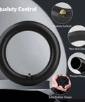 Close-up of 2Pack 8.5 Inches Scooter Inner Tube,8.5'' x 2" Inner, showing quality, non-skid, thicken design, and butyl rubber material.