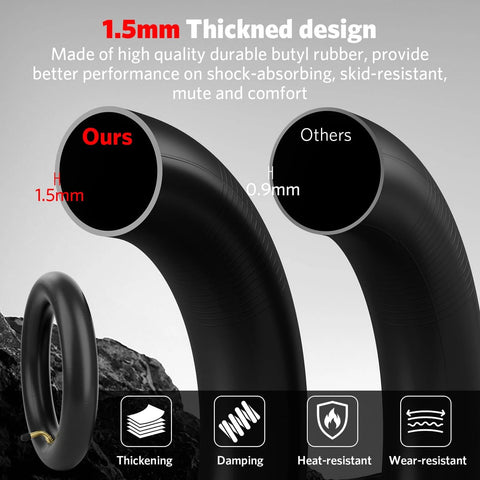 Comparison of 1.5mm thick butyl rubber inner tubes for 2Pack 8.5 Inches Scooter Inner Tube,8.5'' x 2" Inner,8 1/2x2 Pneumatic Tyres