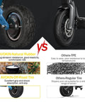 Comparison of AVOKIN 10x2.75-6.5 Scooter Tire Off Road with others, highlighting natural rubber and off-road capabilities.