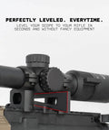 Scope Leveling Tool Kit With Base And Two Wedges For Precise Vertical Alignment While Mounting A Rifle Scope This Leveling System Helps You Get A Rock Solid Sight Picture And Quick Adjustments On Any Receiver By Monstrum, shown mounted on a rifle with focus on alignment.