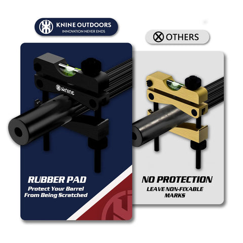 Precision Scope Leveling Tool For Easy Rifle Scope Mounting And Precise Alignment Universal And Professional Grade Heavy Duty Build Comes Stored In Durable Hard Case For Maintenance Black And Silver KNINE OUTDOORS with rubber pad protection.
