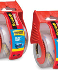 Scotch Heavy Duty Packaging Tape 2 Inch By 800 Inch Clear 2 Count Pack For Heavy Boxes And Overstuffed Cartons with red dispensers