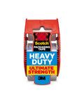 Front view of Scotch Heavy Duty Shipping Packing Tape With Dispenser, Clear 1.88 In X 27.7 Yd, 1 Roll.