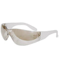 Scratch And Impact Resistant Safety Glasses With Wraparound Indoor Outdoor Lens featuring frosted temples