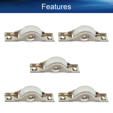 5 Pieces Screen Door Rollers With 29mm Wheel Diameter Nylon Pulley And Stainless Steel Shell With Durable Electroplating Finish