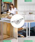 2-Pack Screen Door Rollers, 30mm Diameter Nylon Pulley Wheels for Sliding Doors and Windows; installation examples in wardrobes and cabinets