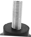 Close-up of screw adjustment rubber pad of Heavy Duty Cabinet Leveling Feet Set Of Four With Screw Adjustment Rubber Pads For Furniture Stabilization And Machine Leveling Reducing Noise And Vibration On Uneven Floors For Workbenches Cabinets And Machinery