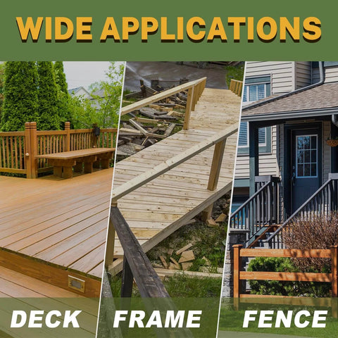 Outdoor decking, framing, and fencing with deck screws 3 inch, wood screws #10 x 3, 300 pcs, rust resistant, exterior epoxy coated.