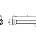 SPE-M6-100-C-FT NBK Plastic full thread screw made in Japan technical drawing with dimensions.