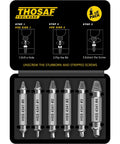 Six Piece Screw Extractor Set For Drills To Remove Damaged Stripped Screws Bolts And Rusty Fasteners From 3 To 12 Millimeter