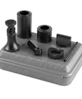 Heavy Duty Screw Jack Set For Leveling Milling And Drilling Machines With A 2.25 To 3.72 Inch Range And A 1.25 Inch Base Diameter 1000 Lbs Capacity Includes Interchangeable Bases Extensions And Carrying Case