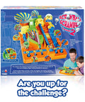 Box showing Two Brainteaser Marble Maze Challenges For Ages 5 To 9 Standard Edition with obstacle board and levers.