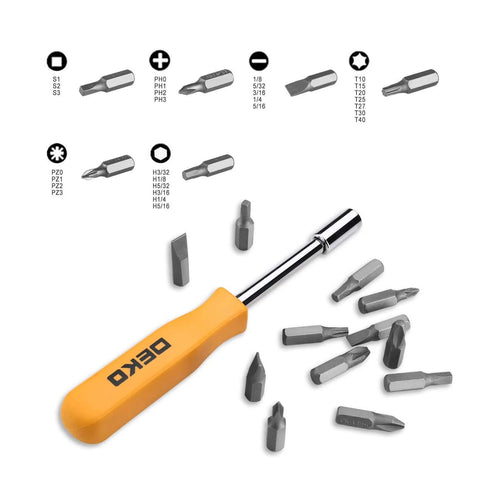 65 Piece General Household Tool Set With Durable Chrome Finish Hand Tools In Portable Blow Molded Storage Case For Home DIY Projects Anti Corrosion Steel Meets ANSI Standards screwdriver with bits