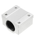 Front view of SCS13UU Linear Ball Bearing Slide Block Set, 13mm Bore, 2 Pack, showing aluminum housing and sealed construction