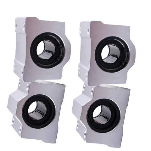 Four SCS20UU slide blocks from Two Pcs 20x1200mm Linear Shaft Optical Axis Kit With Four SK20 Linear Rail Supports for CNC Machines