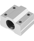 Close-up of 4 Pack SCS6UU 6mm Bore Linear Ball Bearing Slide Block Aluminum with double rubber seals for CNC machines and 3D printers