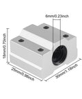 Dimensions of 4 Pack SCS6UU 6mm Bore Linear Ball Bearing Slide Blocks Aluminum for CNC Machines and 3D Printers with seals by MELIFE