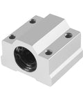 SCS8UU 8mm Bore Linear Ball Bearing Slide Block Set Pack Of 4, beefed up aluminum housing 34mm OD 30mm length, front view