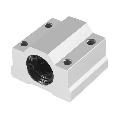 SCS8UU 8mm Bore Linear Ball Bearing Slide Block Set Pack Of 4, beefed up aluminum housing 34mm OD 30mm length, front view