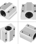 SCS8UU 8mm Bore Linear Ball Bearing Slide Block Set Pack Of 4 For CNC Machines And 3D Printers with aluminum housing