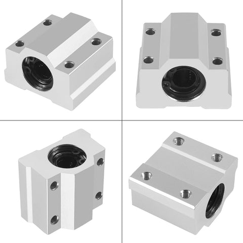 SCS8UU 8mm Bore Linear Ball Bearing Slide Block Set Pack Of 4 For CNC Machines And 3D Printers with aluminum housing