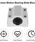 SCS8UU 8mm Bore Linear Ball Bearing Slide Block Set Pack Of 4 for CNC Machines and 3D Printers with beefed up aluminum housing