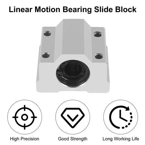 SCS8UU 8mm Bore Linear Ball Bearing Slide Block Set Pack Of 4 for CNC Machines and 3D Printers with beefed up aluminum housing