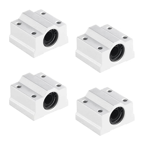Close-up of SCS8UU bearings from 16 Piece 700mm Linear Motion Set with 8mm rods, lead screw, SK8 supports, complete kit for 3D printers