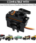 AXIAL SCX24 Servo Metal Gear EMAX Servo Steering Servo with Servo Mount Bracket and Arm SCX24 Upgrade Parts (Black)