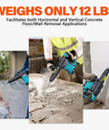 Powerful 1300W SDS Max Demolition Hammer Delivers Fast Concrete Breaking and Floor Tile Removal With 12 Pound Weight, 4100 BPM