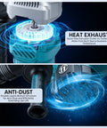 Heat exhaust and anti-dust features of Lightweight SDS-Max demolition hammer for efficient concrete breaking with 11 Amp power