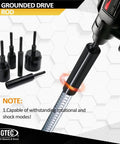 Heavy Duty 5/8 Inch Ground Rod Driver Bit For All SDS Plus Rotary Hammer Drills BGTEC 40Cr Steel Build, showing impact capability