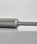 Beefy Ground Rod Driver showing one-piece hardened steel body with 10mm shank, compatible with SDS-Plus rotary hammers.