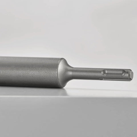 Beefy Ground Rod Driver showing one-piece hardened steel body with 10mm shank, compatible with SDS-Plus rotary hammers.