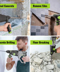 Lightweight 1-1/4 Inch SDS Plus Rotary Hammer Delivers Powerful Concrete Drilling, Chiseling, And Light Demolition With A 7.5A Corded Motor