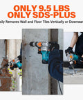 Powerful 9 Amp SDS-Plus rotary hammer delivers fast 1-1/8 in concrete drilling with three modes for drilling, hammering and chiseling.