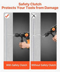 Comparison of drilling with and without safety clutch using Powerful 1-1/4 inch SDS-Plus rotary hammer with 13A motor and 5.5J impact