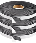 Seal Foam Tape,1/2 Inch W x 1/8 Inch T Weather Stripping for Door and Window,High Density Single Sided Closed Cell Door Insulation Weather Strip, 3 Rolls Total 50FT Black