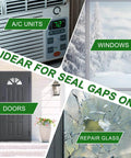 Image promoting Transparent Window Weather Sealing Tape 2 Inch x 33 FT Weather Stripping Residue-Free Clear Tape for Doors and Windows.