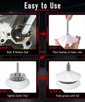 Step-by-step image showing the Heavy Duty Seal Puller Tool And Bearing Packer Kit For Wheel Hubs 2 In 1 Pro Grade Universal Gasket Remover Set.