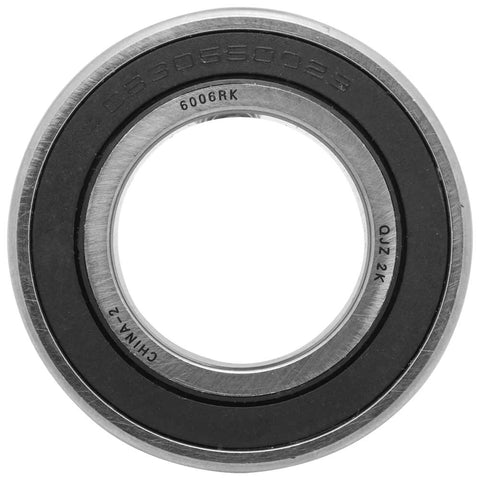 Four sealed double row angular contact ball bearing 30mm bore by 55mm outer and 23mm wide with dual rubber seals, front view